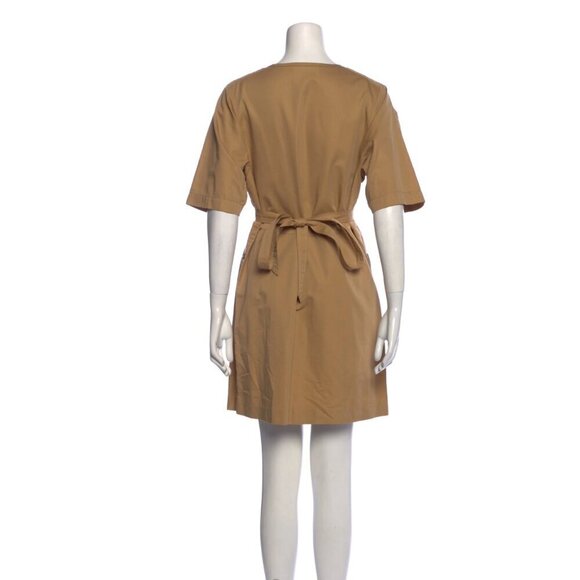 3.1 PHILLIP LIM Dress 2 Khaki Cotton Twill Short Sleeve Minimalist Neutral Trip - Picture 11 of 12
